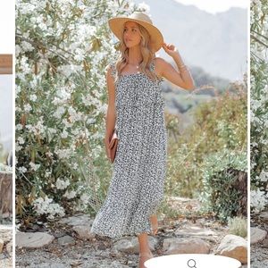 Trooper Floral Tie Strap MIDI Dress - Size Large